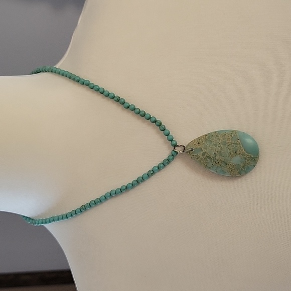 Handmade Jewelry - AMAZONITE STONE PENDANT CHOKER
